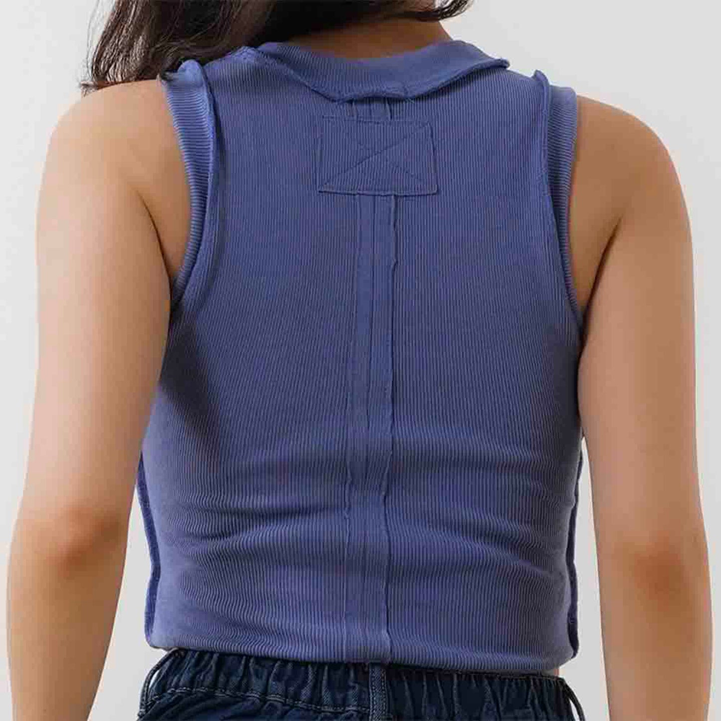 Women's Slim Fit Ribbed Tank Top – Sleeveless Stretch Cotton Crew Neck by Cherie Code