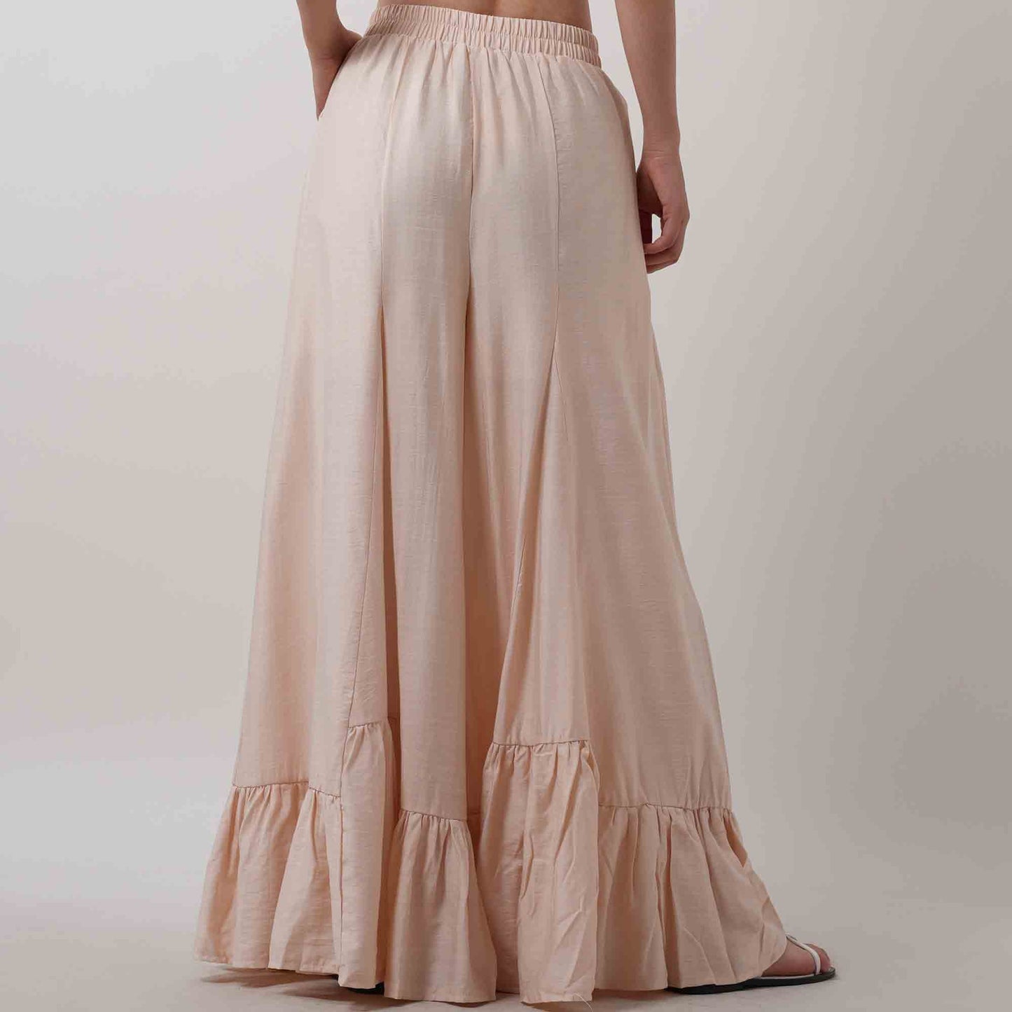 Breathable Polyester Wide Leg Flare Pants - Mid Rise & Casual Fit Cherie Code