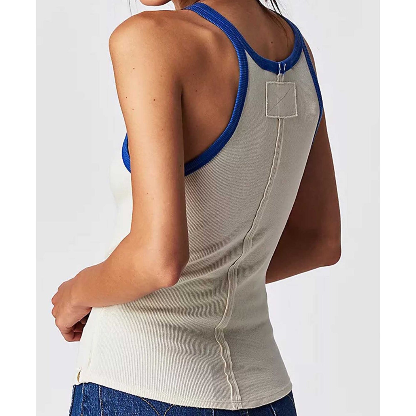 Women's Ribbed Scoop‑Neck Tank .Casual Slim Fit, Sleeveless Leisure Style Cherie Code
