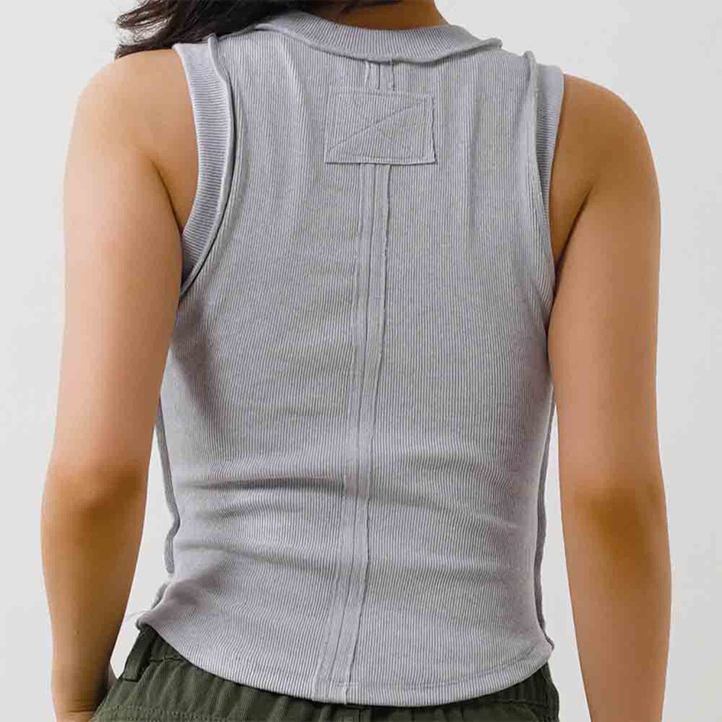 Women's Slim Fit Ribbed Tank Top – Sleeveless Stretch Cotton Crew Neck by Cherie Code