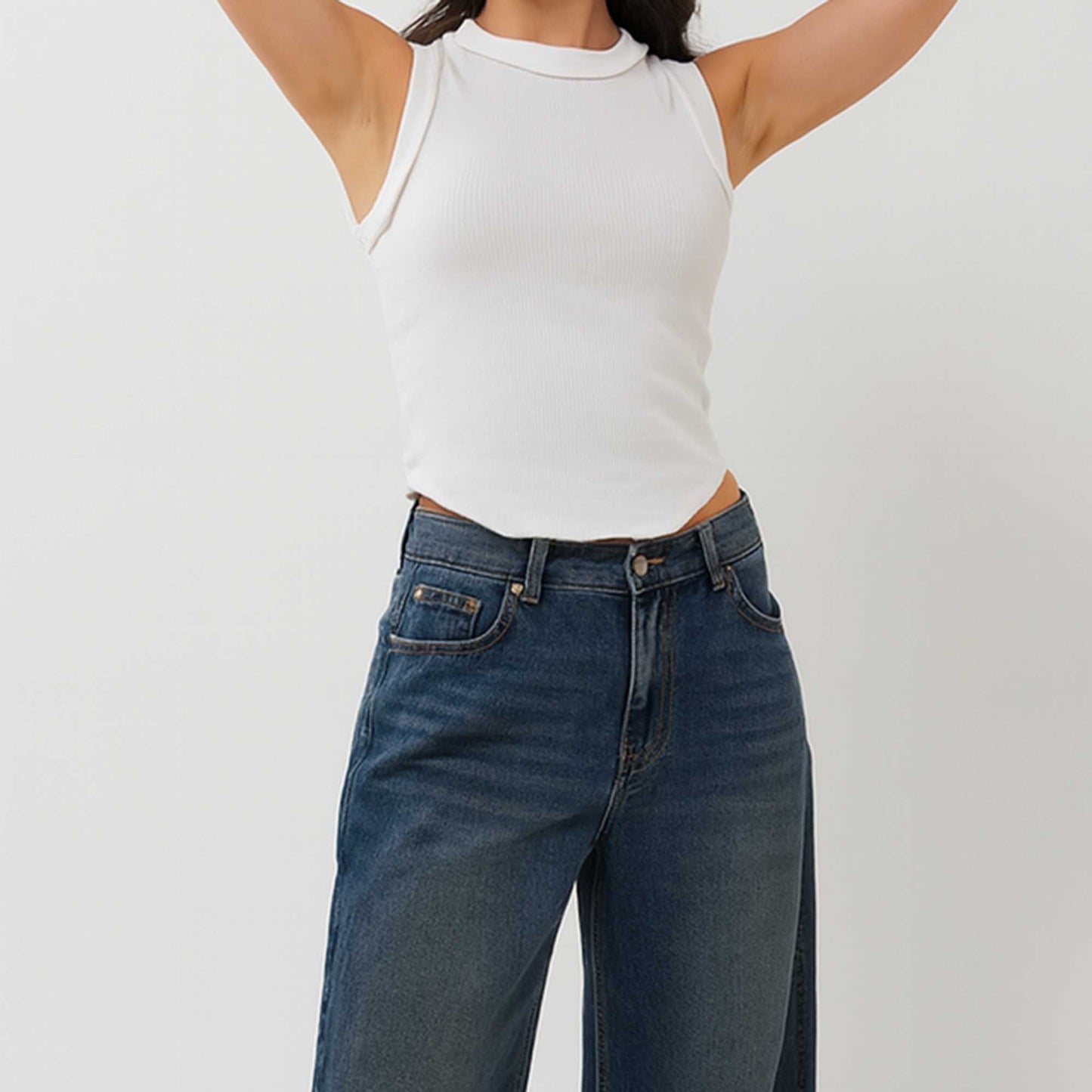 Women's Slim Fit Ribbed Tank Top – Sleeveless Stretch Cotton Crew Neck by Cherie Code