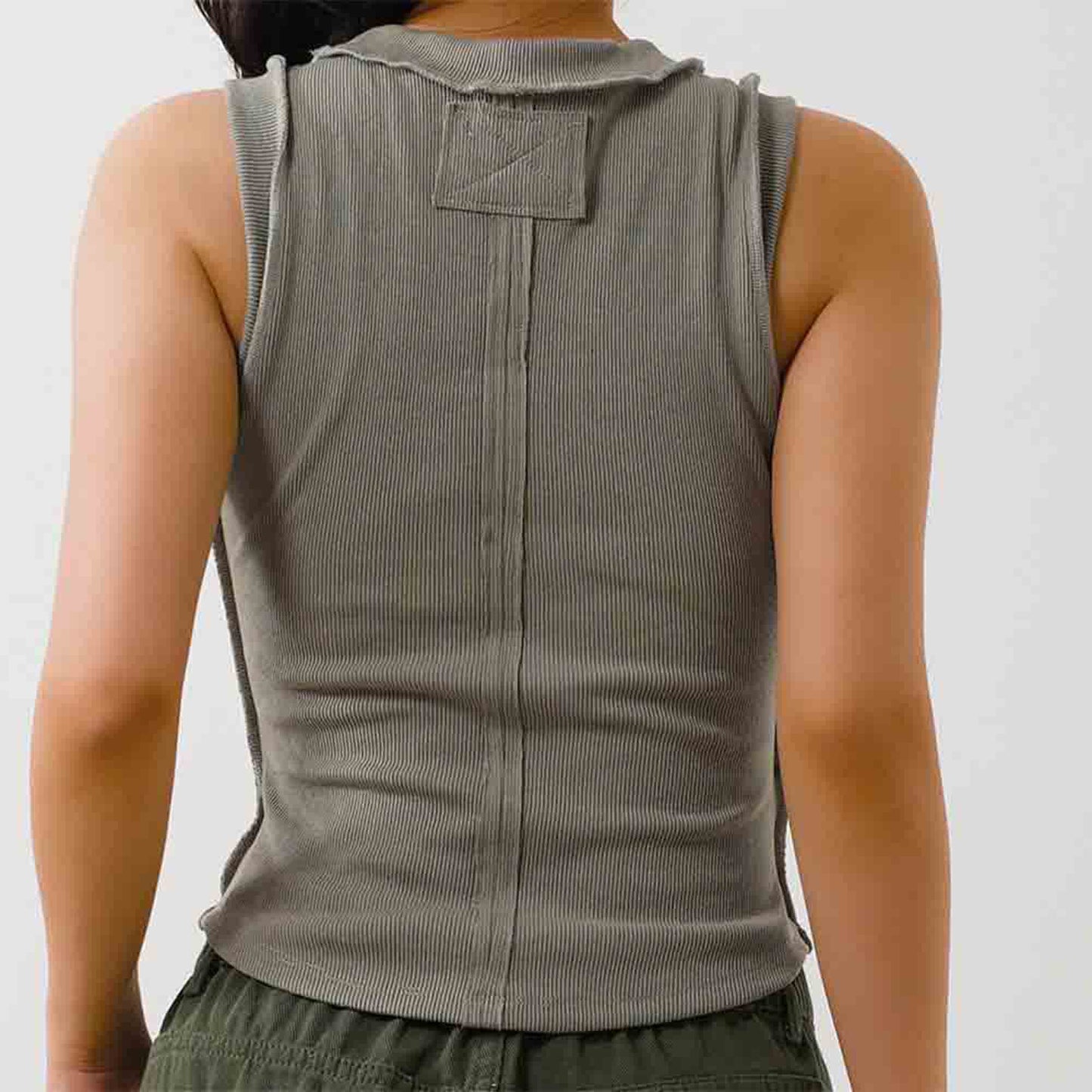 Women's Slim Fit Ribbed Tank Top – Sleeveless Stretch Cotton Crew Neck by Cherie Code