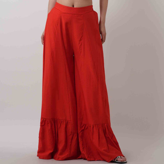 Breathable Polyester Wide Leg Flare Pants - Mid Rise & Casual Fit Cherie Code
