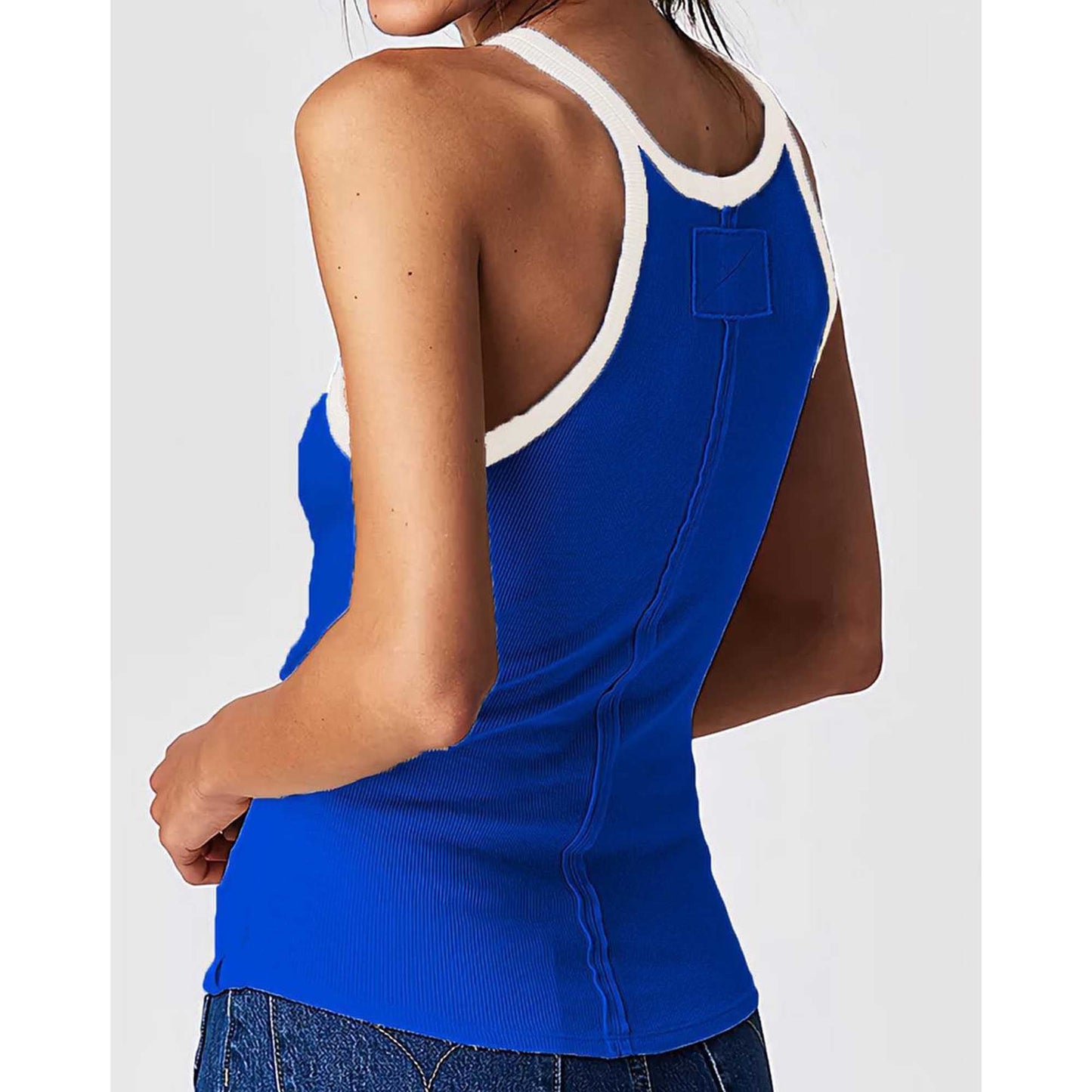 Women's Ribbed Scoop‑Neck Tank .Casual Slim Fit, Sleeveless Leisure Style Cherie Code