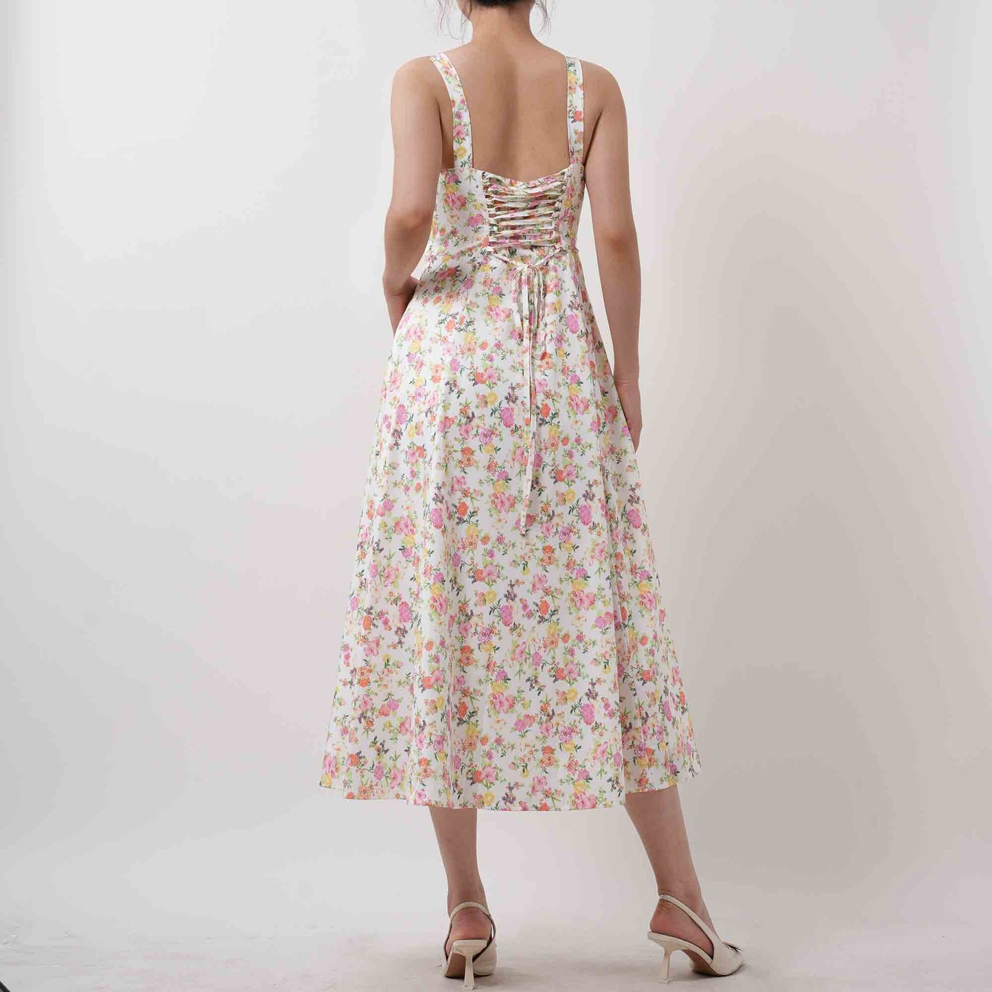 Women's Elegant Pleated Midi Dress - Sleeveless Slim Fit Cocktail Dress with Lining Cherie Code