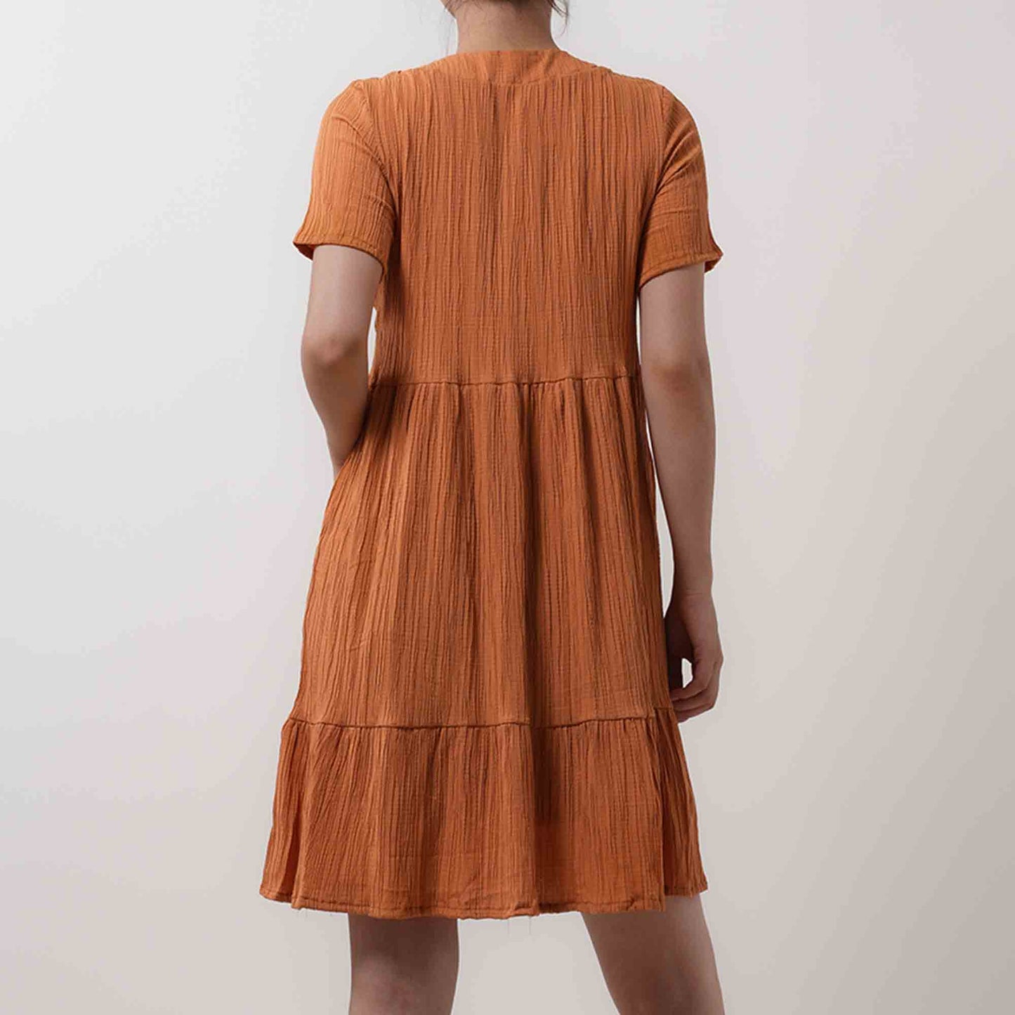 Women's V-Neck Mini Dress - Stretch Viscose Blend with Lining & Short Sleeves Cherie Code