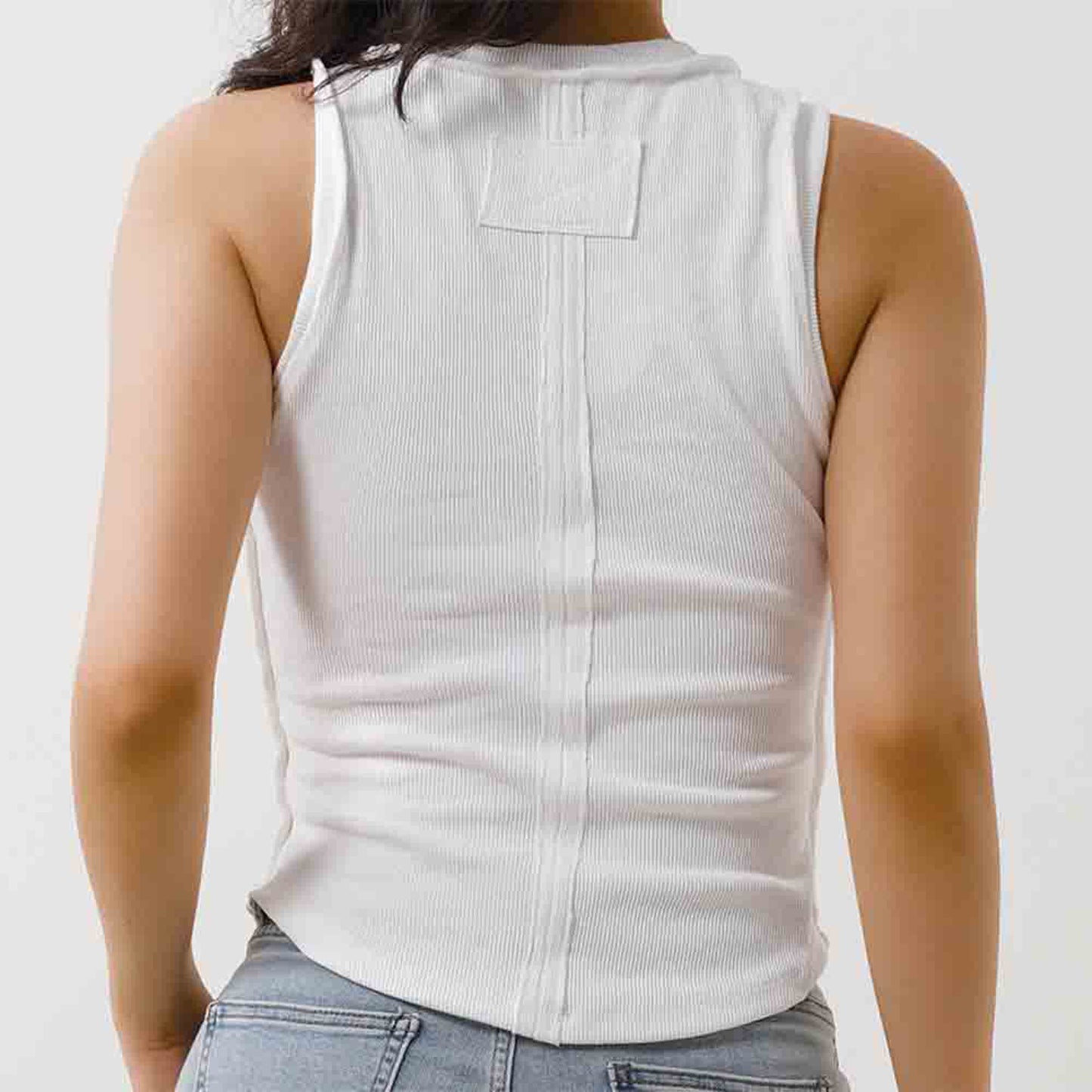 Women's Slim Fit Ribbed Tank Top – Sleeveless Stretch Cotton Crew Neck by Cherie Code