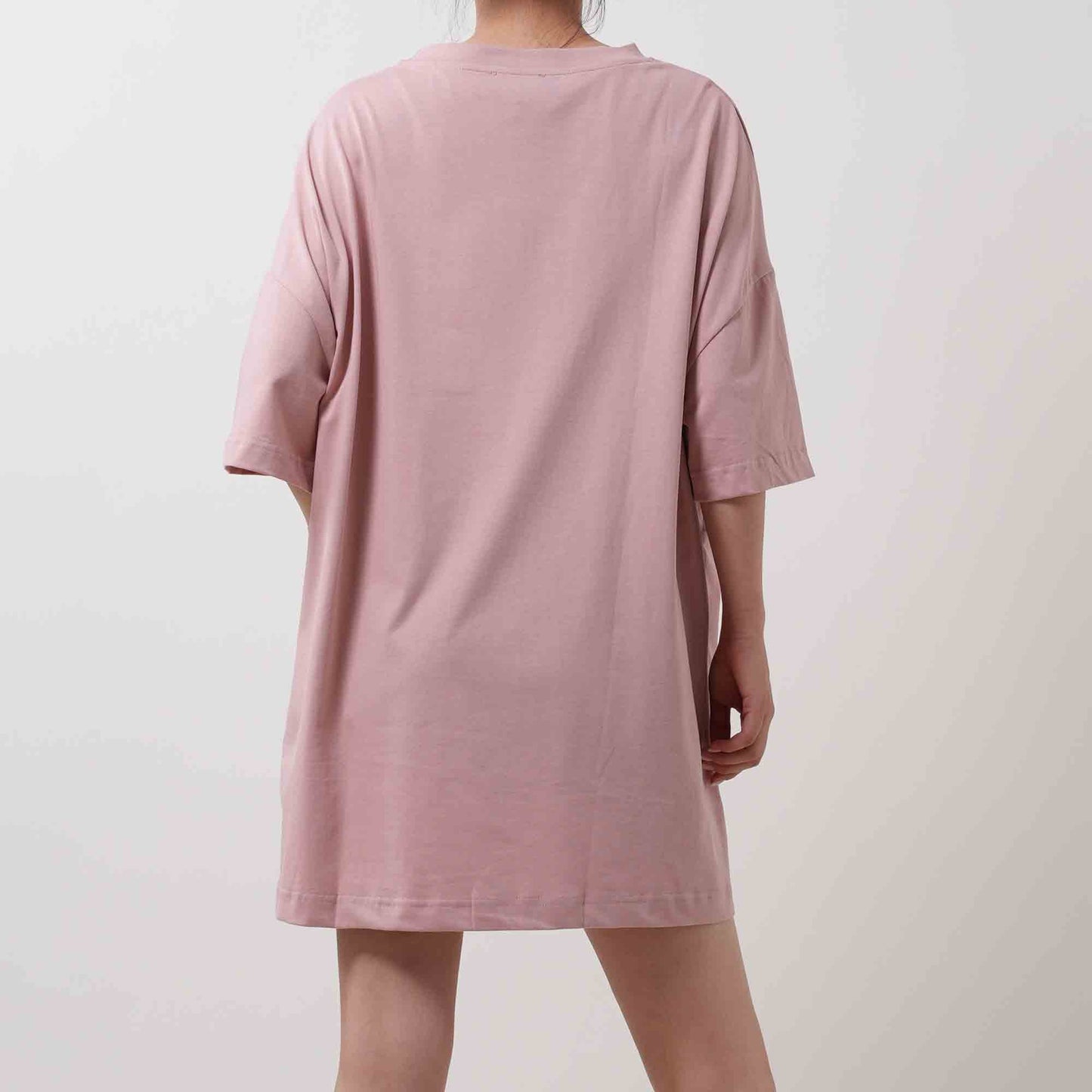Breathable Cotton Tee Mini Dress - Crew Neck with Short Sleeves & Casual Fit Cherie Code