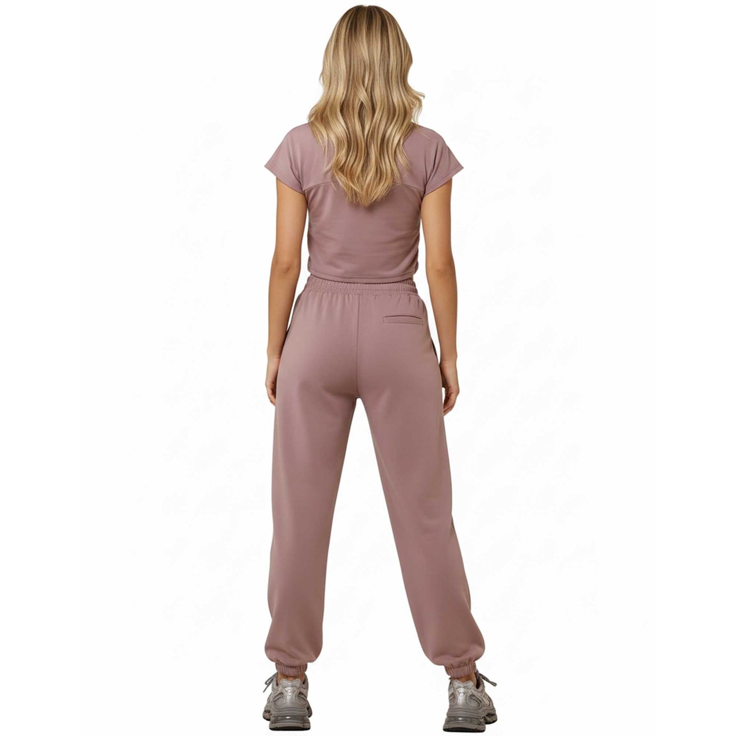 Woman 2-Piece Sleeveless High Rise Pants Set – Solid Viscose Stretch Cherie Code