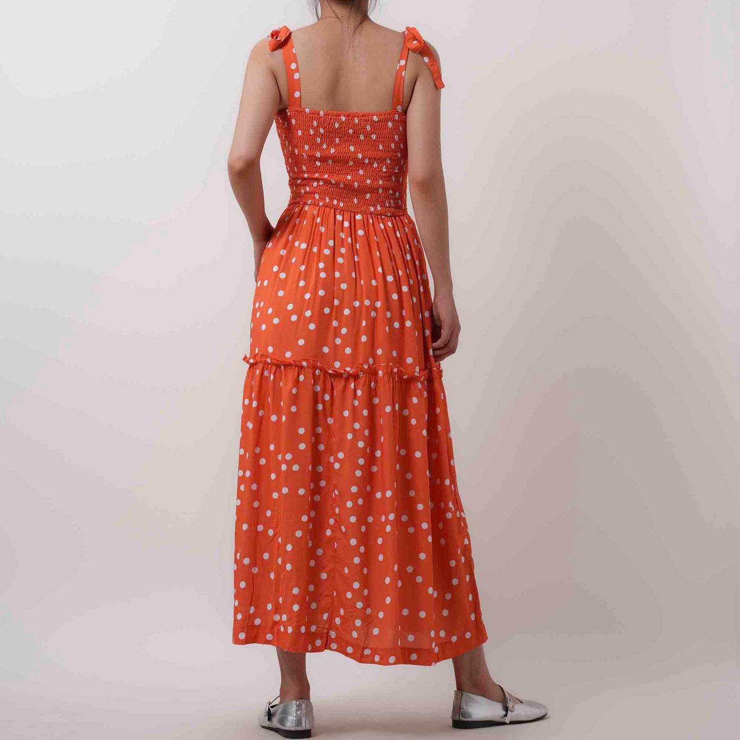 Breathable Rayon Midi Dress - Square Neck with Polyester Lining & Casual Fit Cherie Code