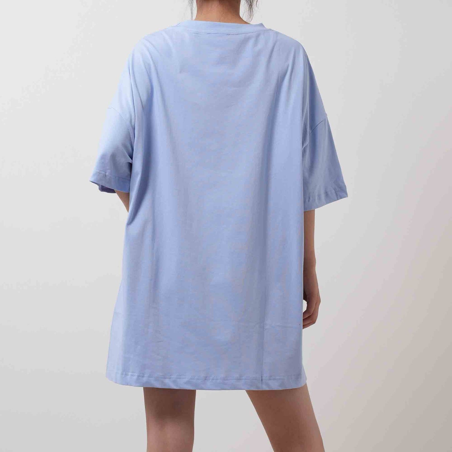 Breathable Cotton Tee Mini Dress - Crew Neck with Short Sleeves & Casual Fit Cherie Code