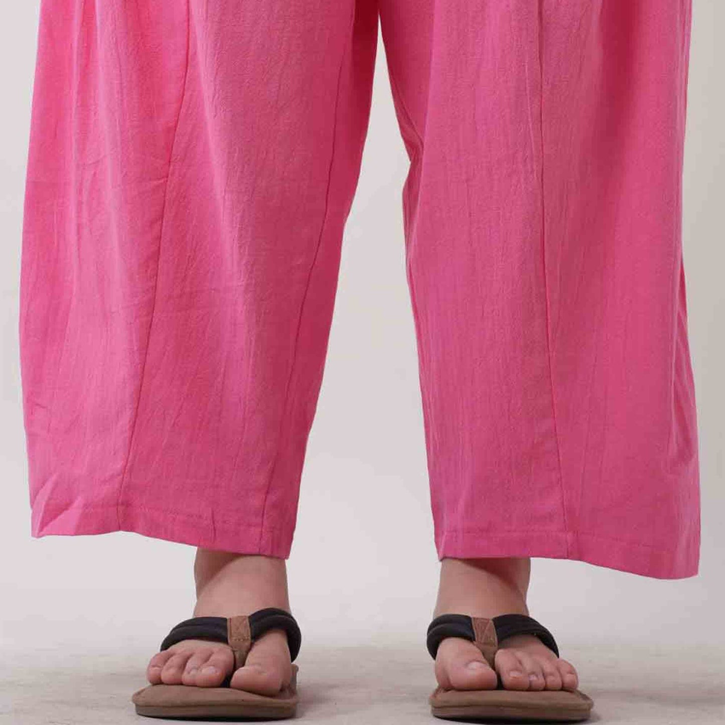 Women's Cotton Drawstring Pants - Relaxed Fit with Elastic Waist & Functional Pocket