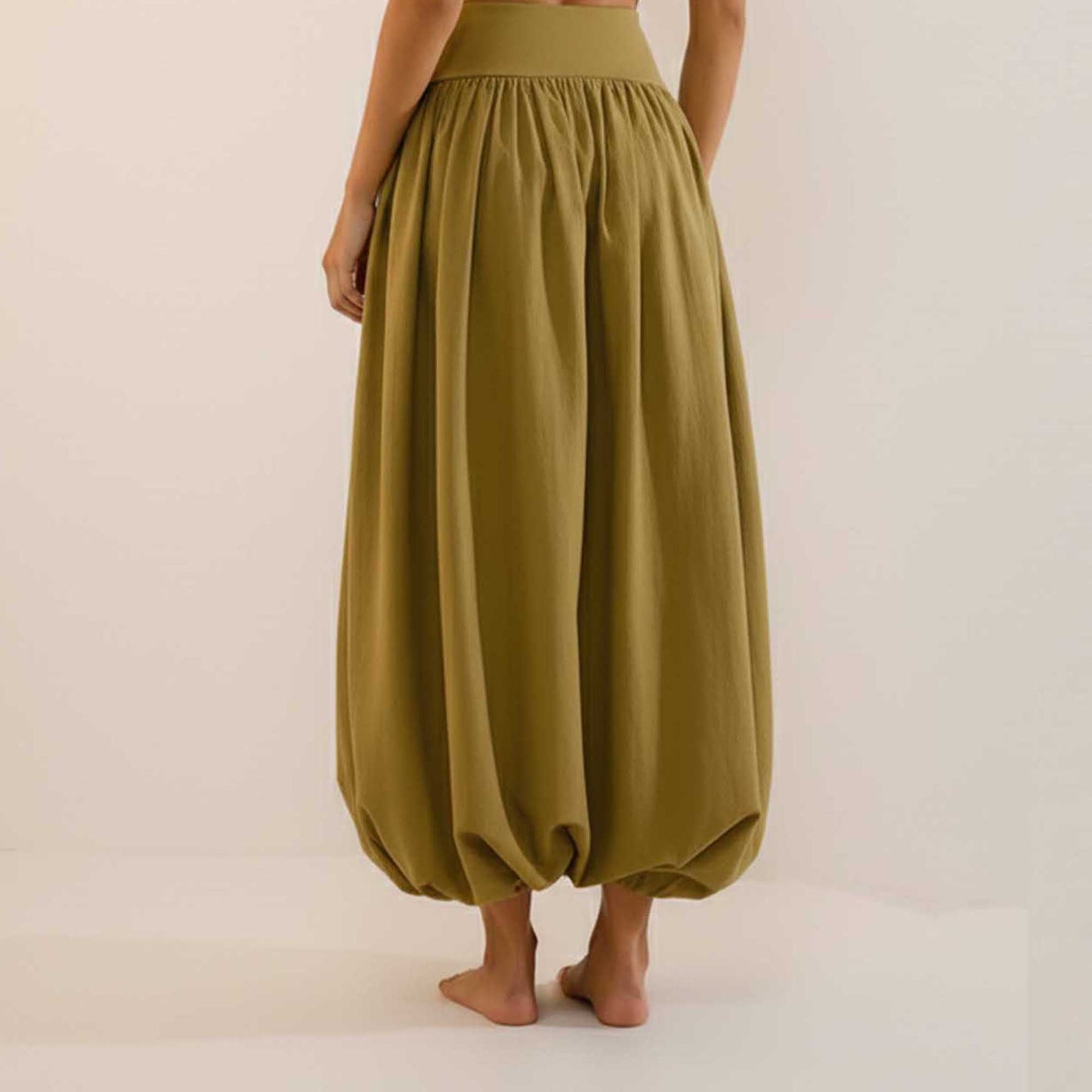 Cherie Code Women's White A-Line Maxi Skirt with Bubble Hem and Elastic Waistband