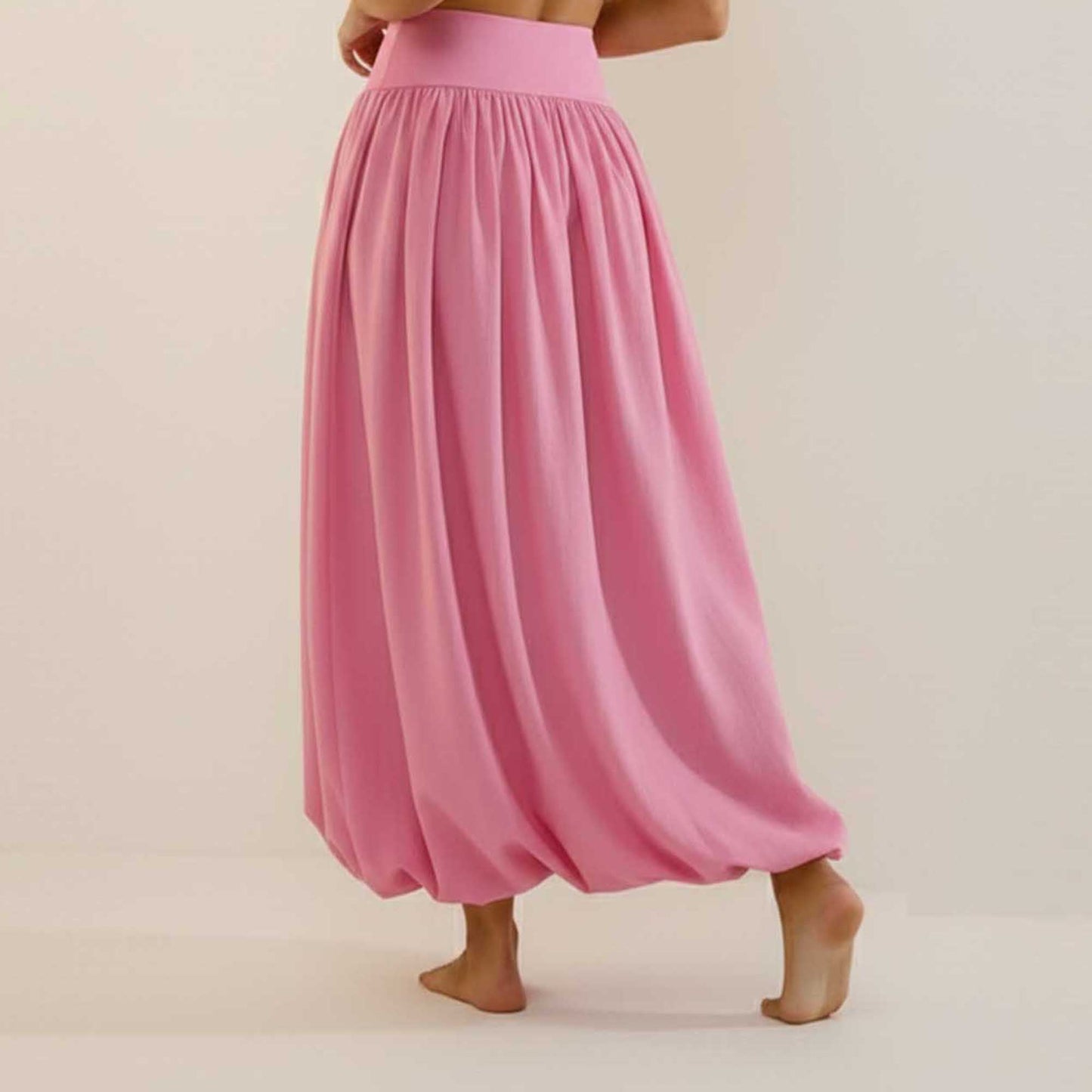 Cherie Code Women's White A-Line Maxi Skirt with Bubble Hem and Elastic Waistband