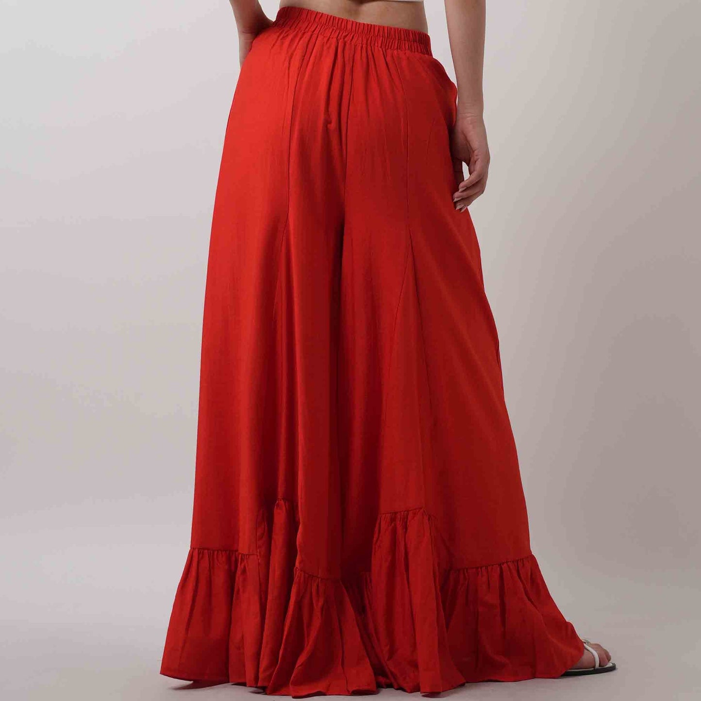 Breathable Polyester Wide Leg Flare Pants - Mid Rise & Casual Fit Cherie Code