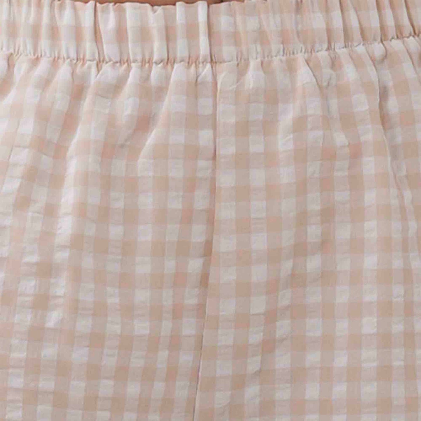 Women Everyday Checked Elastic Waist Side Strape Bowtie Casual Loungewear Pants Cherie Code