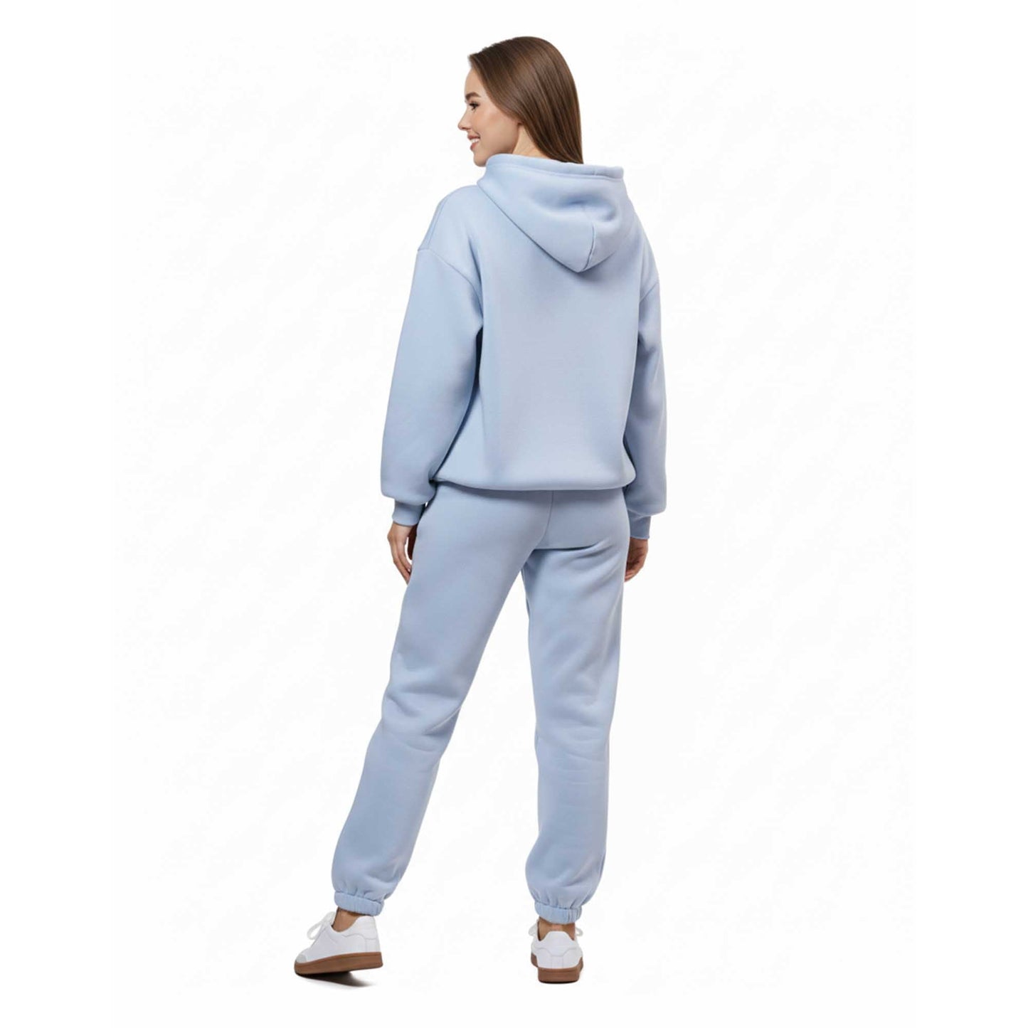 Cherie Code Women's Black Hoodie Lounge Set with Velvet Lining – Long Sleeve Top and Jogger Pants – Casual Fit