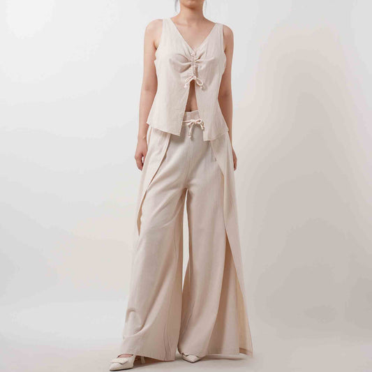 Breathable Solid Color 3PCS Set - Top and Pant with Casual Fit & Daily Style Cherie Code