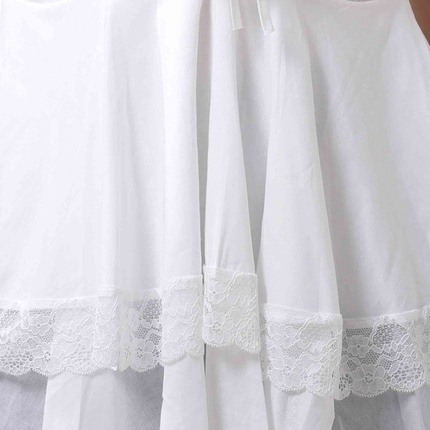 Women's Floral Lace Mini Dress - 100% Cotton Sleeveless with Tie Detail Tunic Cherie Code