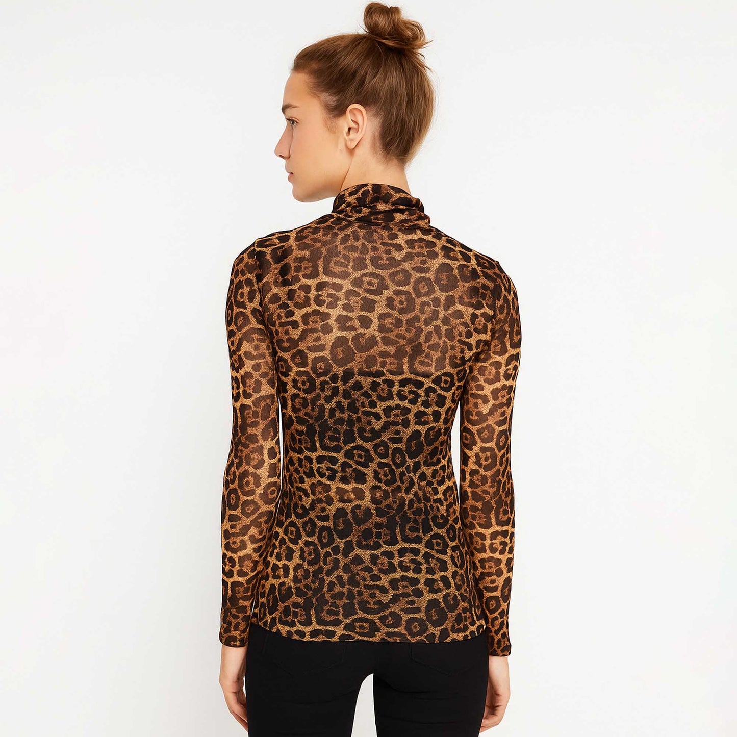 Women's Leopard Print Slim Fit Mesh Top – Cherie Code