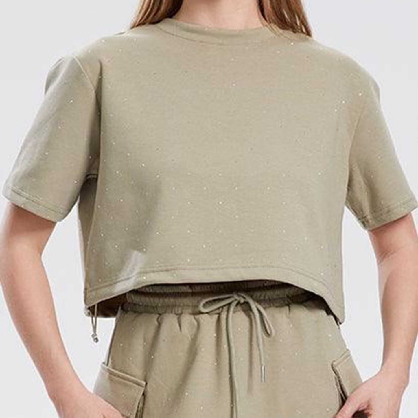 Women's Rhinestone Casual Top and Skirt Set – Cherie Code