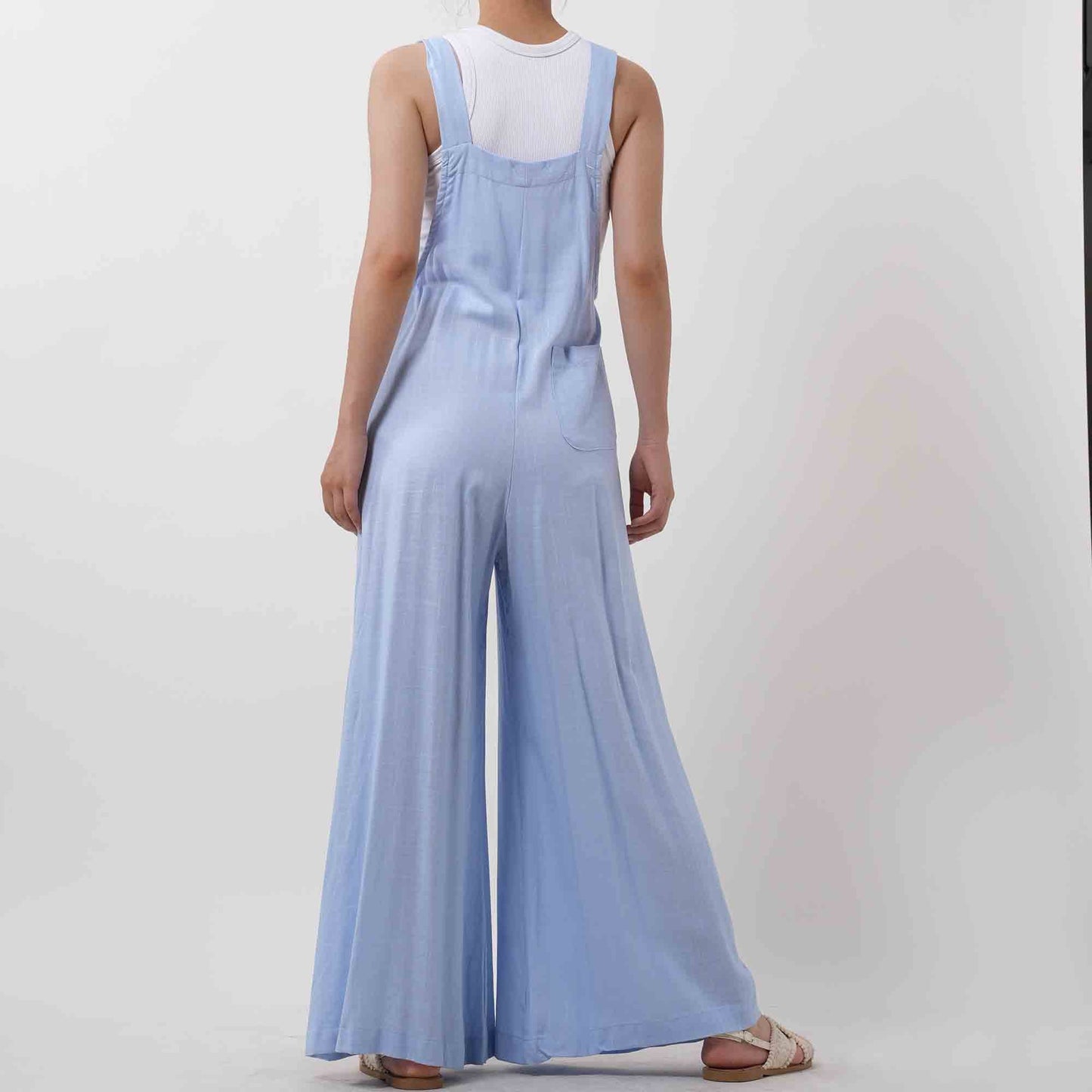 Women's Wide Leg Overall- Breathable Viscose/Linen Blend with Adjustable Straps Cherie Code