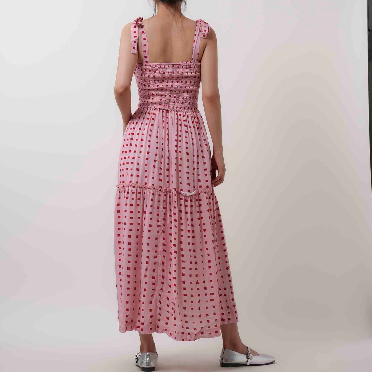 Breathable Rayon Midi Dress - Square Neck with Polyester Lining & Casual Fit Cherie Code