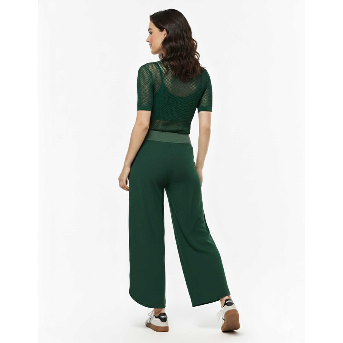 Cherie Code Women's Wide Leg Cargo Pants with Patched Flap Pockets - Mid Rise Casual Trousers