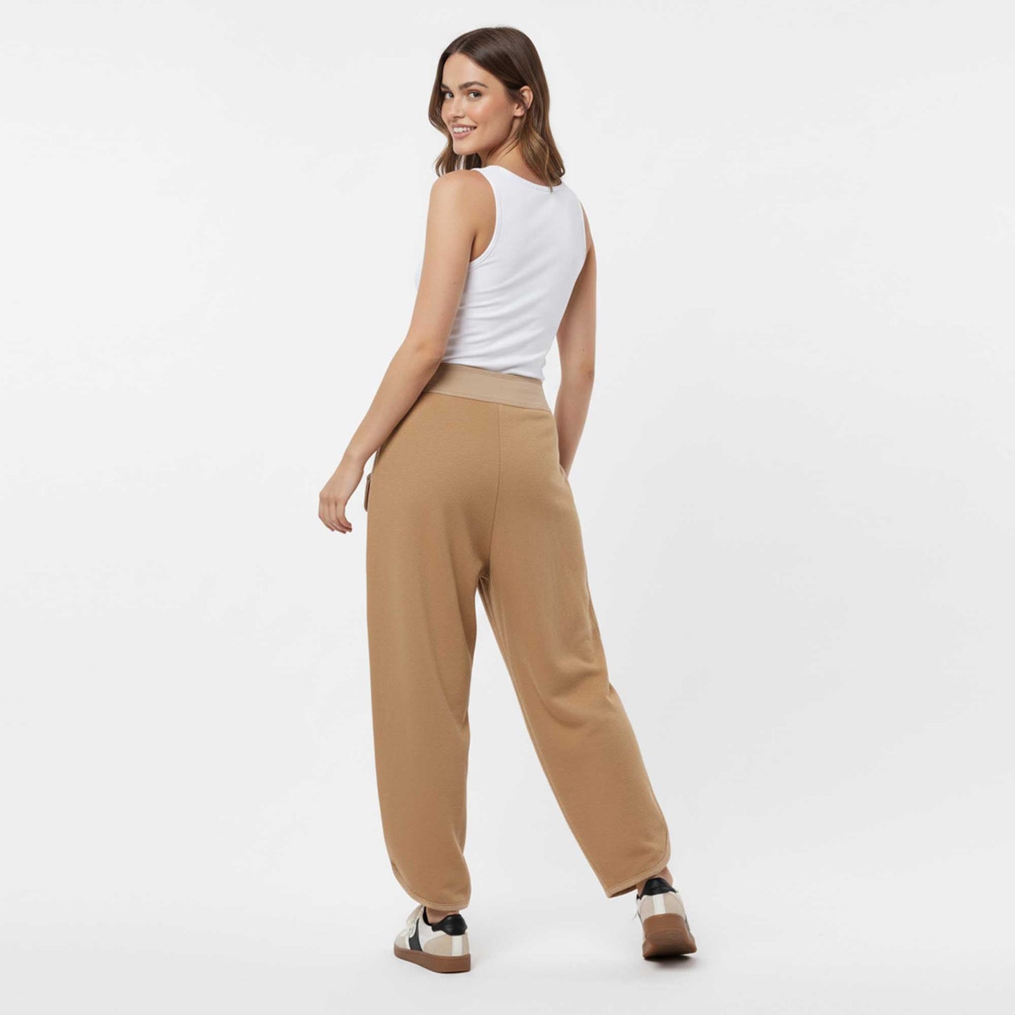 Cherie Code Women's Wide Leg Cargo Pants with Patched Flap Pockets - Mid Rise Casual Trousers