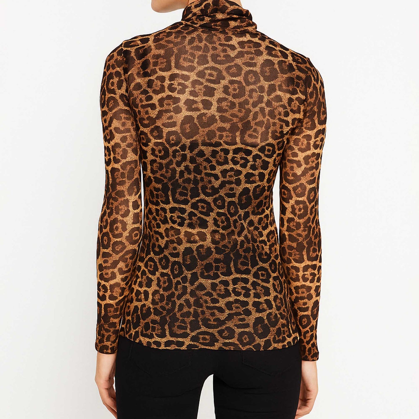Women's Leopard Print Slim Fit Mesh Top – Cherie Code